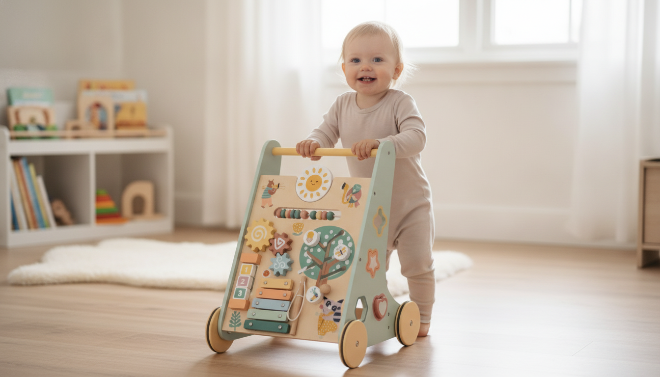 Wooden Montessori Push Walker: Safe, Steady First Steps